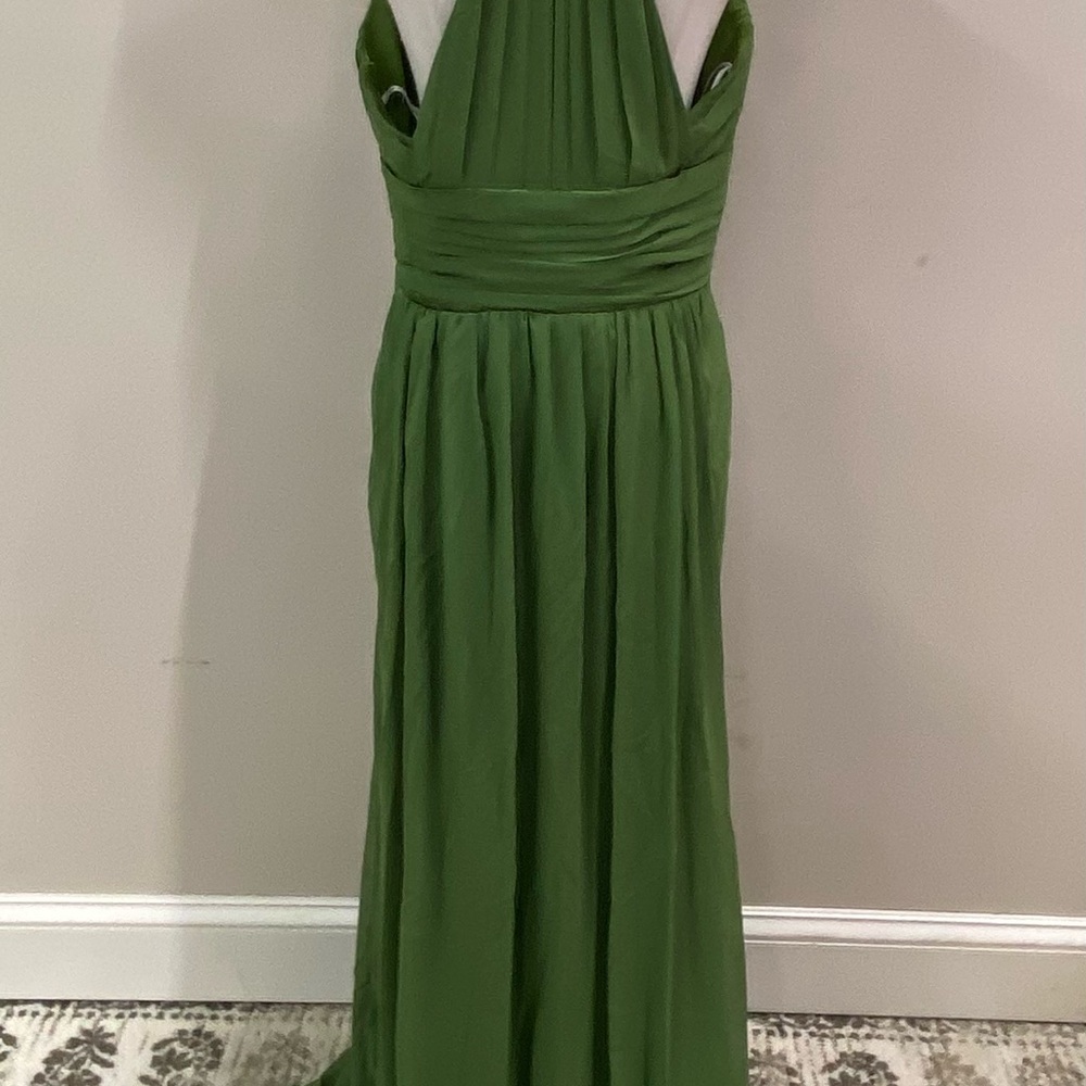 Bari Jay Green Sleeveless Halter Gown for Prom - Picture 4 of 6